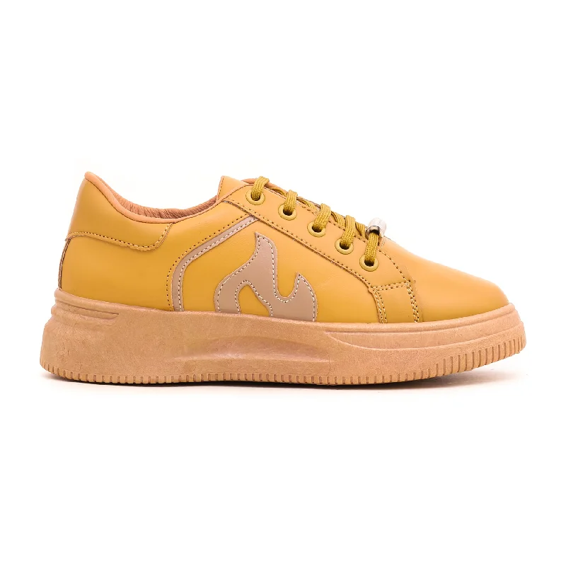 Mustard Casual Sneaker AT7208 Paisley Print Shoe Design  