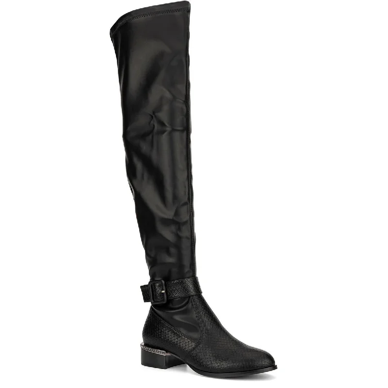 Olivia Miller Womens  OMRA 8110 Faux Leather Round toe Thigh-High Boots