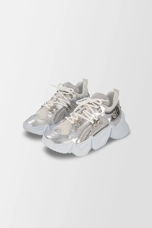 Philipp Plein Silver Crystal Sneakers