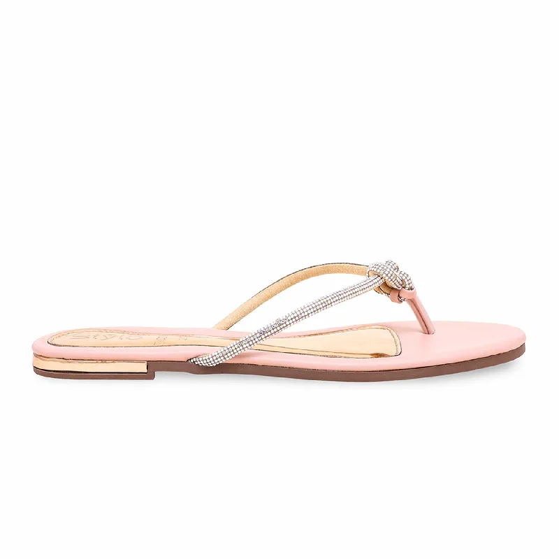 Pink Fancy Chappal FN0740 Checkered Shoe Pattern Look  
