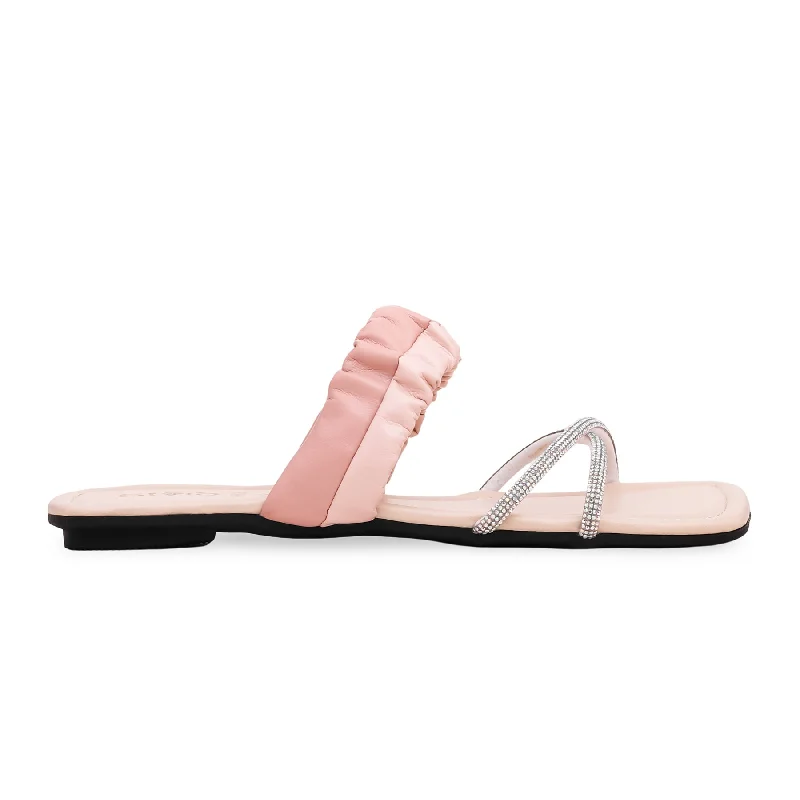 Pink Formal Slipper FR8124 Wingtip Oxford Design 