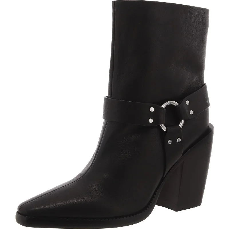 Rag & Bone Womens Faux Leather Buckle Ankle Boots