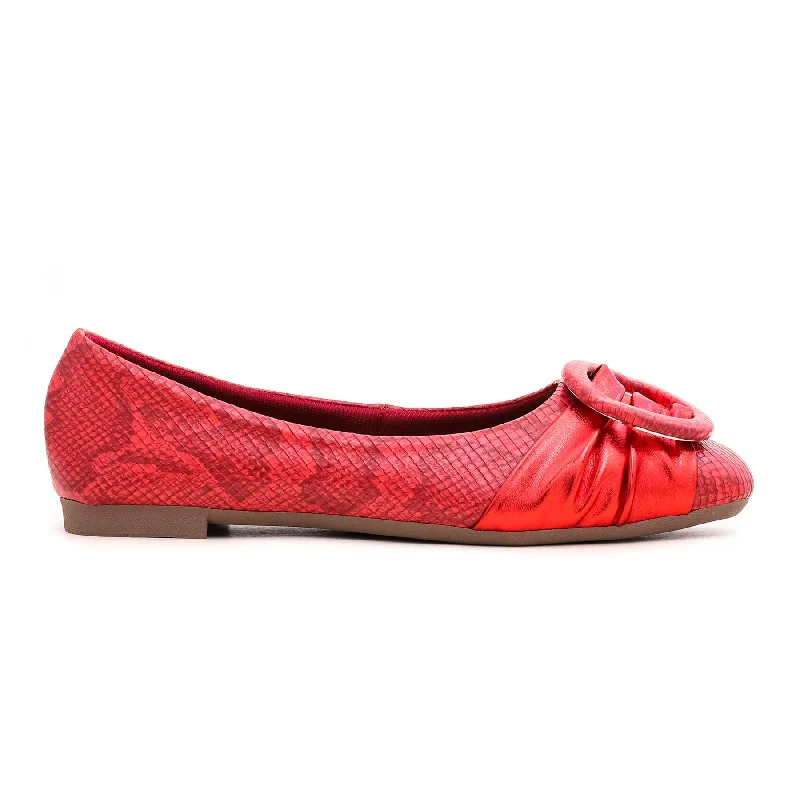 Red Pumps WN0879 Leather Driving Shoe Style  