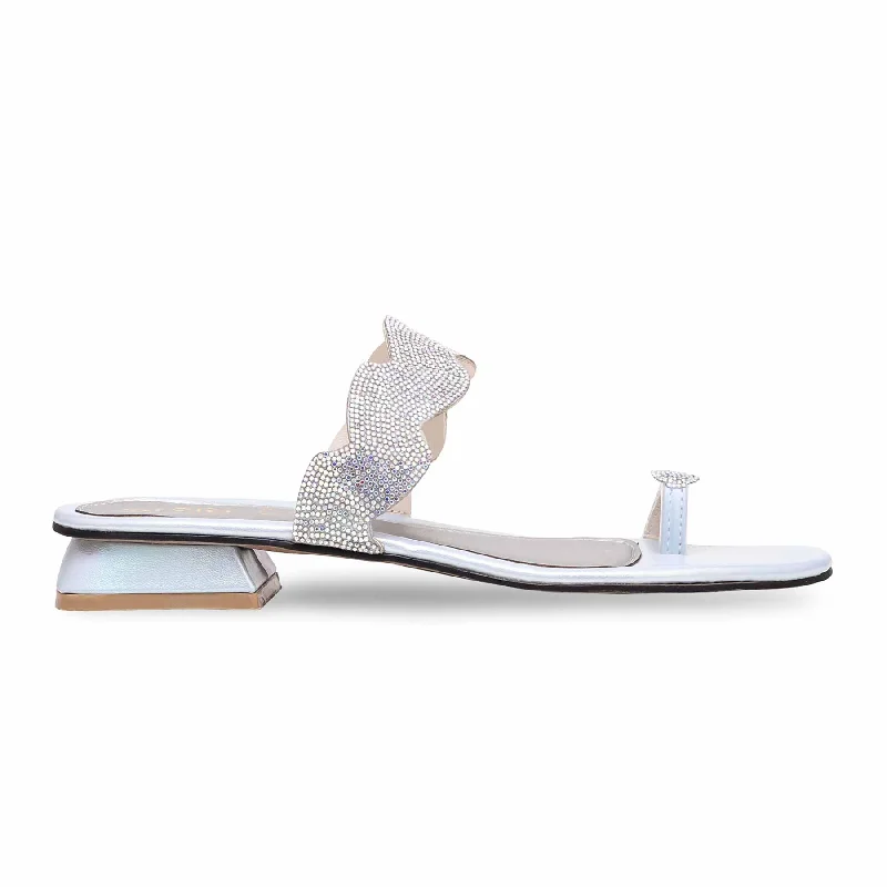 Silver Fancy Chappal FN0730 Cowboy Boot Western Style  