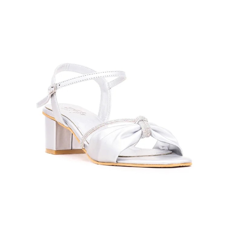 Silver Fancy Sandal FN5328 Art Deco - Inspired Shoe Look  
