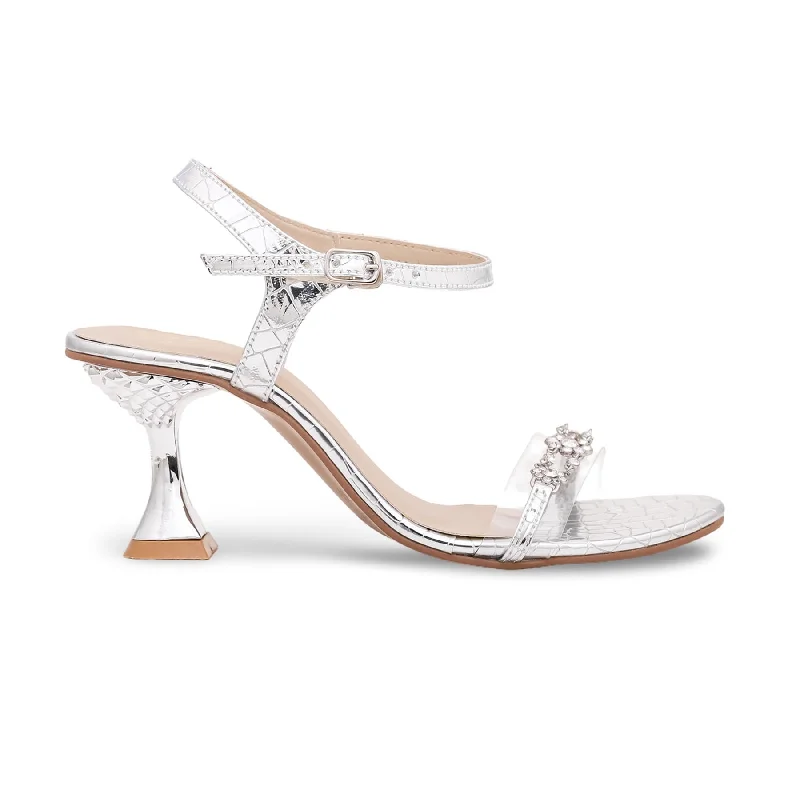 Silver Fancy Sandal FN5567 Mod Oxford Design  