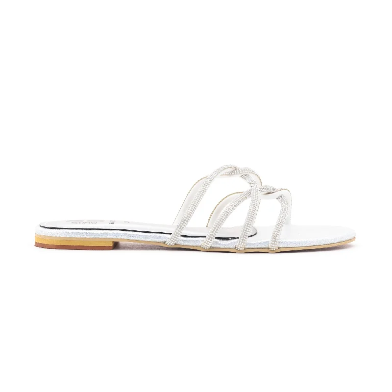 Silver Fancy Slipper FN7470 Art Deco - Inspired Shoe Look  