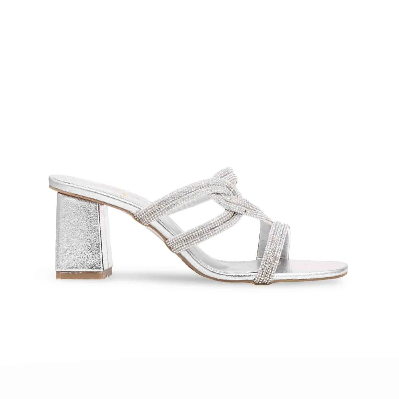 Silver Fancy Slipper FN7810 Slide Sandal Beach Style  