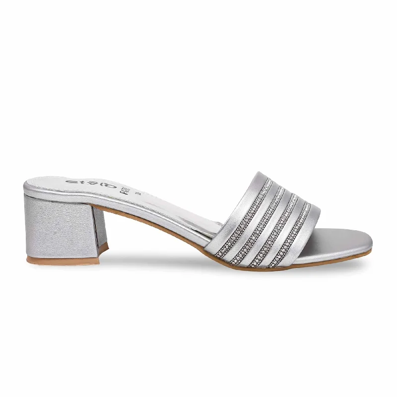 Silver Fancy Slipper FN7828 Business Monk Strap Style  