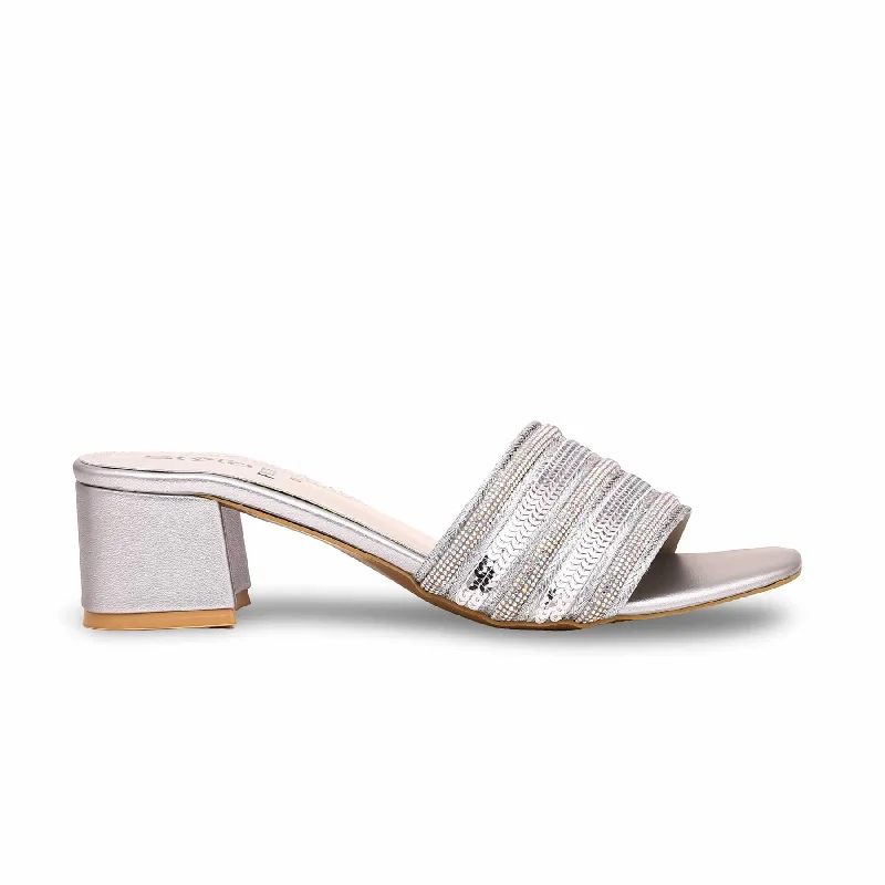 Silver Fancy Slipper FN7830 Loose - Fit Slipper Style  
