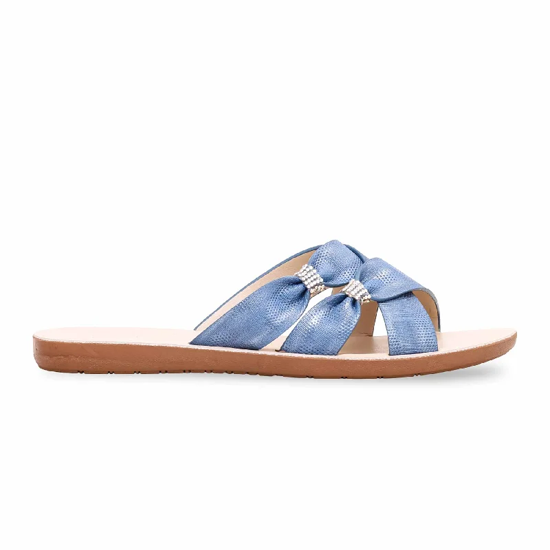 Sky Blue Casual Softy CL5403 Paisley Print Shoe Design  