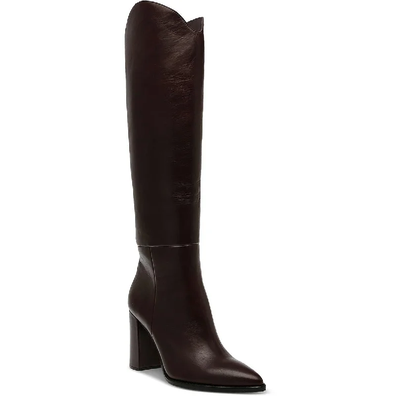 Steve Madden Womens Bixby Comfort Insole Leather Knee-High Boots