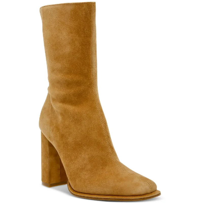 Steve Madden Womens Lockwood Suede Square Toe Mid-Calf Boots