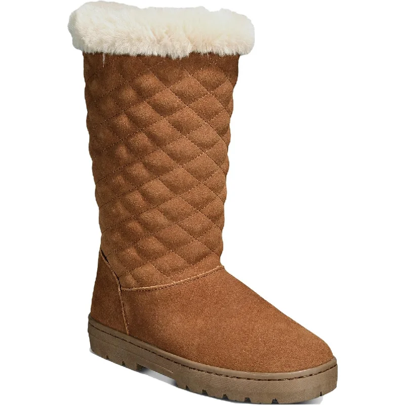 Style & Co. Womens Nickyy Quilted Suede Winter Boots