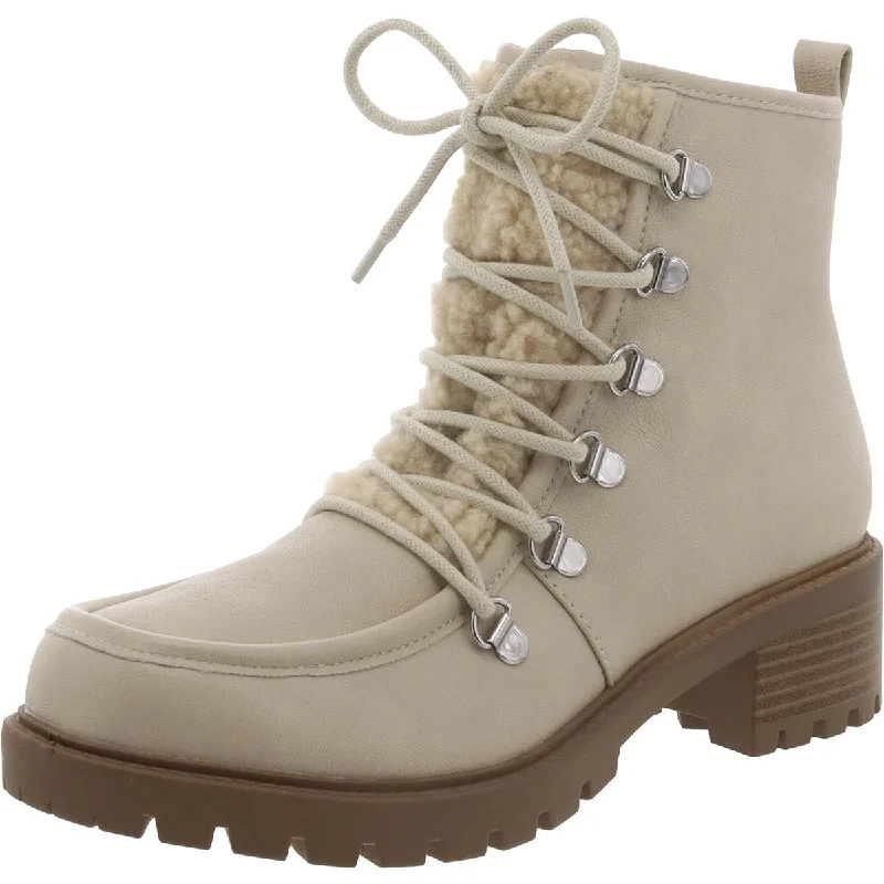 Sun + Stone Womens Quiinn Lace Up Round Toe Booties