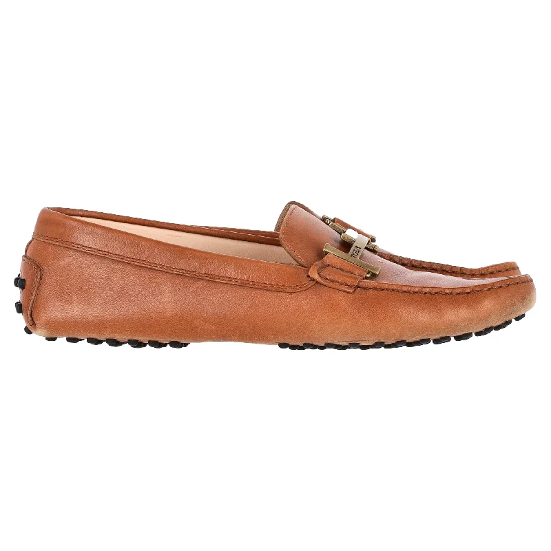 Tod's Gommino Double T Driving Loafers in Brown Leather