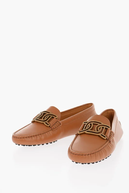 Tod's Leather Loafers With Logoed Buckle