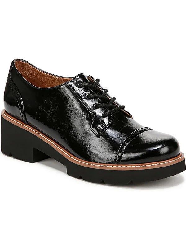 Womens Patent Lace-Up Oxfords