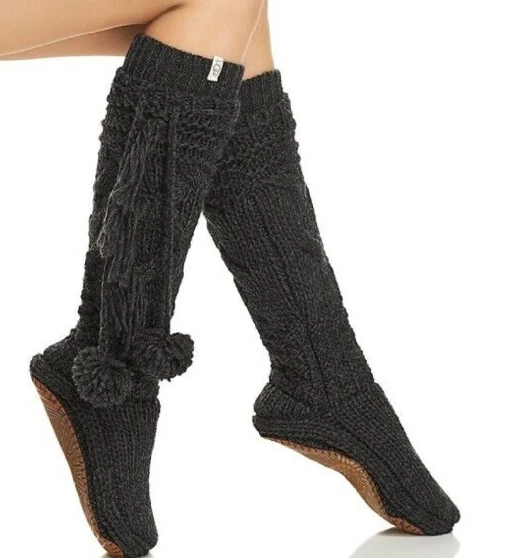 Cozy Slipper Sock In Charcoal Heather