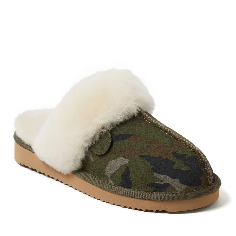 Fireside By Dearfoams Women's Sydney Genuine Shearling Scuff