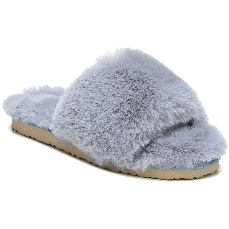 Jinnie Womens Faux Fur Slip On Slide Slippers