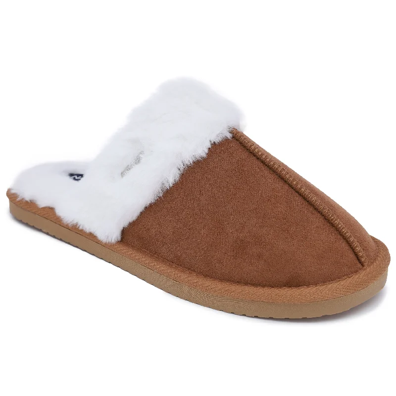 Nautica Microsuede Faux-Fur Trimmed Slipper