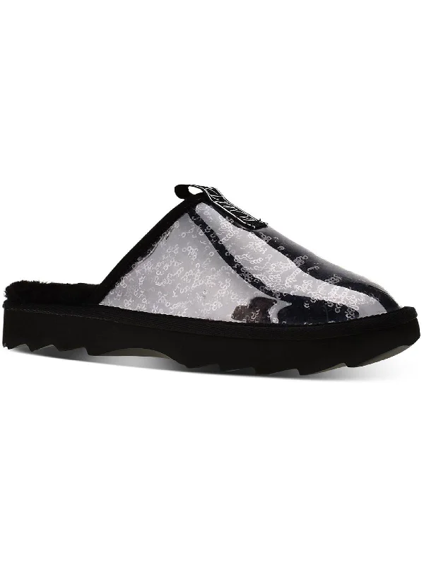 Portiaa Womens Faux Fur Slip On Slide Slippers