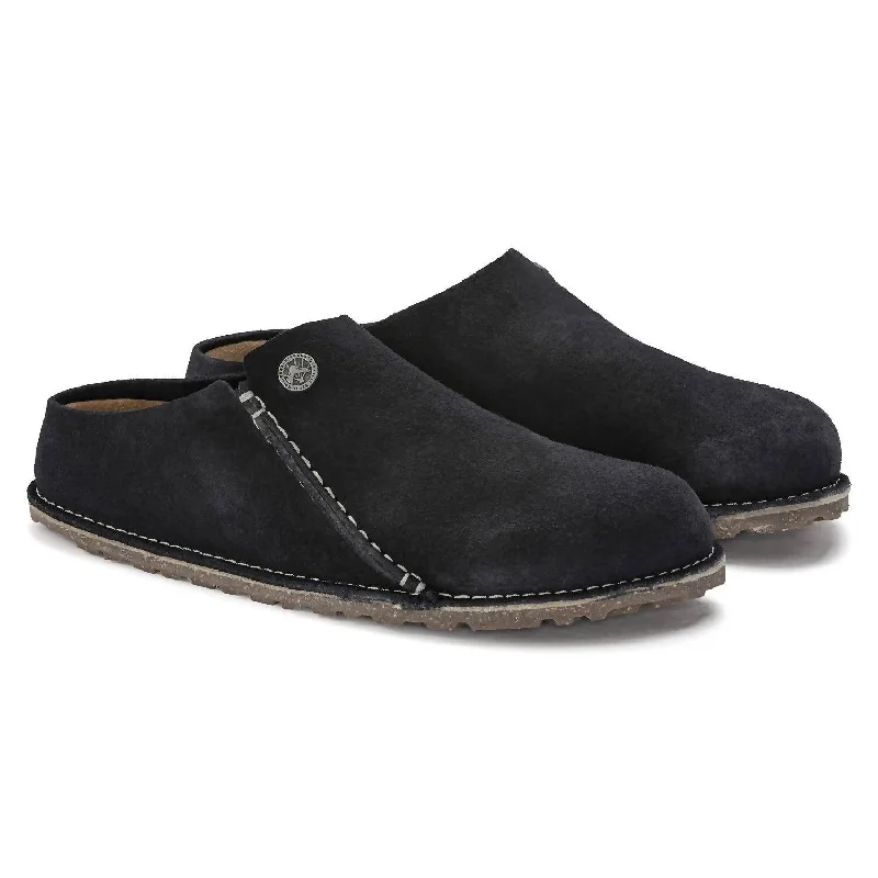 Unisex Zermatt Suede Slippers In Midnight