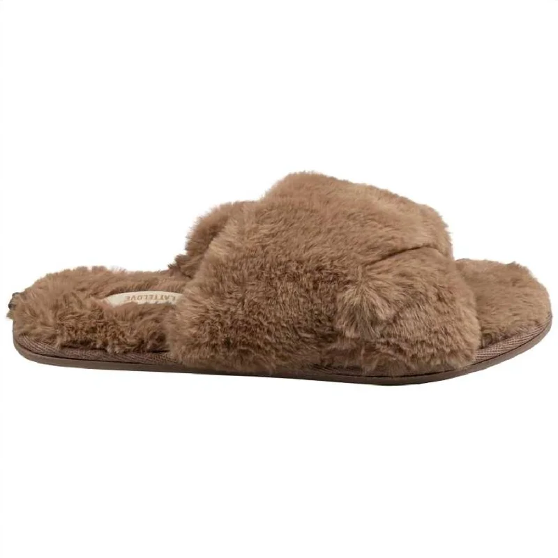 Women's Faux Fur Slippers In Coco