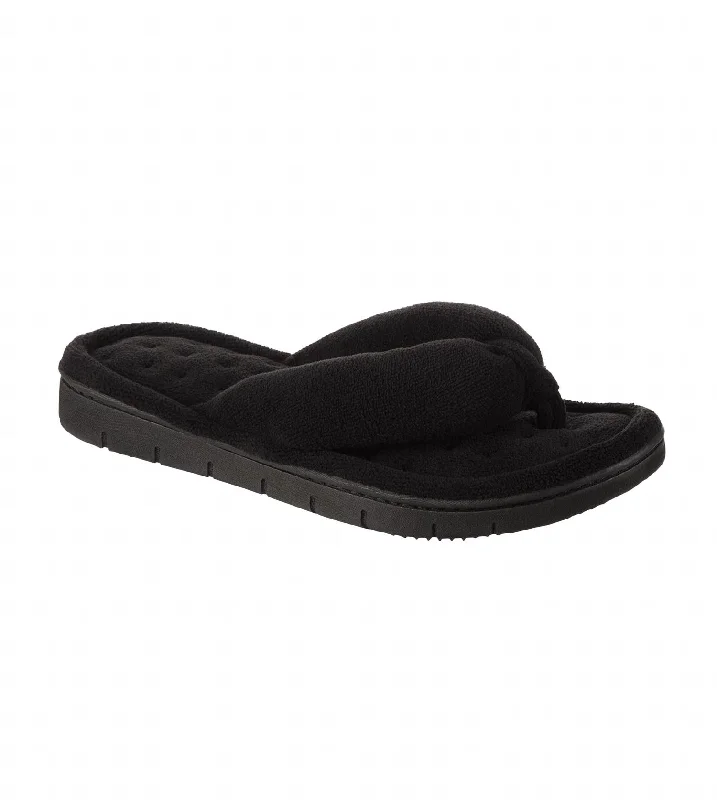 Women's Recycled Aster Thong Slipper In Black