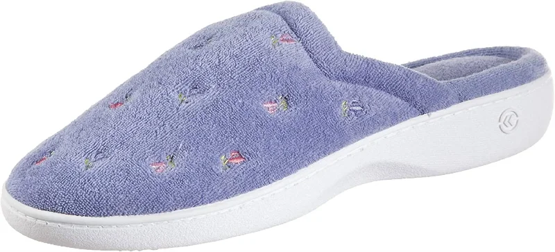 Women's Terry Slip On Clog Slipper In Periwinkle