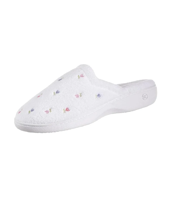 Women's Terry Slip On Clog Slipper In White