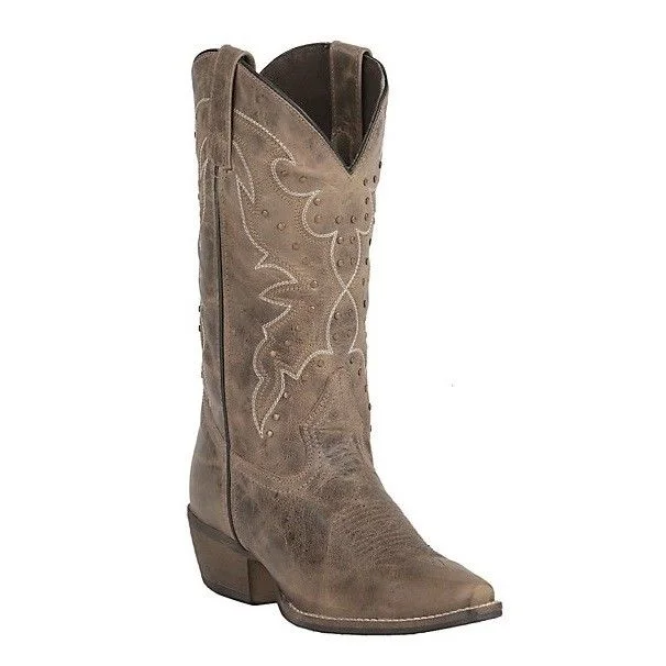 Abilene Rawhide Ladies Earth Brown W/ Studs Boots 5029 Strap - Up Sandal Resort Style  