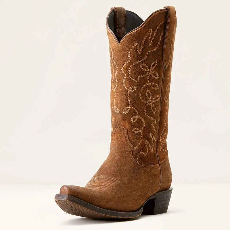 Ariat Ladies Jukebox Western Boot - Dark Ginger Suede - 10053790 Ankle - High Military Boot Style  