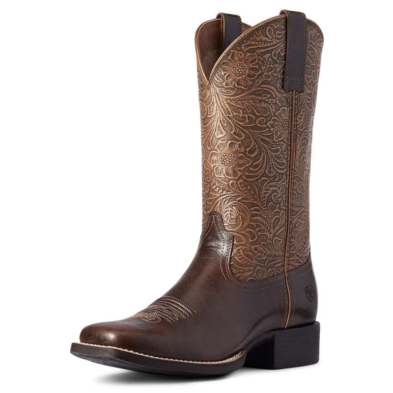 Ariat Ladies Round Up Wide Square Toe 10038420 Camouflage Print Boot Style  