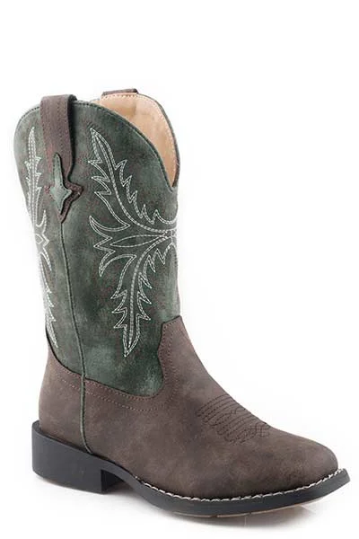 Roper Kids Brown Square Toe Green Top Boots 09-119-1224-2991 Quick - Dry Hiking Shoe Style Roper Kids Brown Square Toe Green Top Boots 09-119-1224-2991 Quick - Dry Hiking Shoe Style