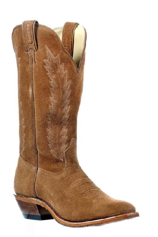 Boulet Ladies Whiskey Suede Cowboy Boots 0384 Zip - Up Boot Style  