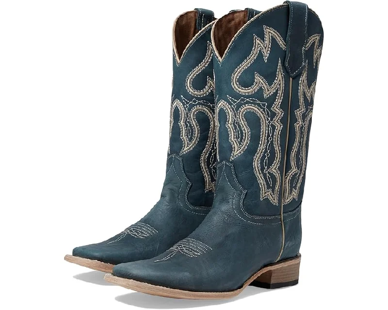 Circle G Ladies Distressed Embroidered Western Boots  Broad Square Toe L6065 Minimalist Sneaker Style  