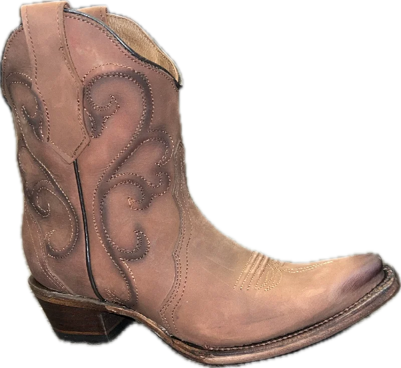 Circle G Ladies Ladies Cinnamon Embroidery Ankle Boot L6092 Waterproof Hiking Boot Design  