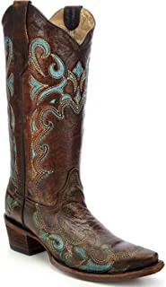 Circle G Ladies Embroidered Boots (L5193) Distressed Leather Shoe Style  