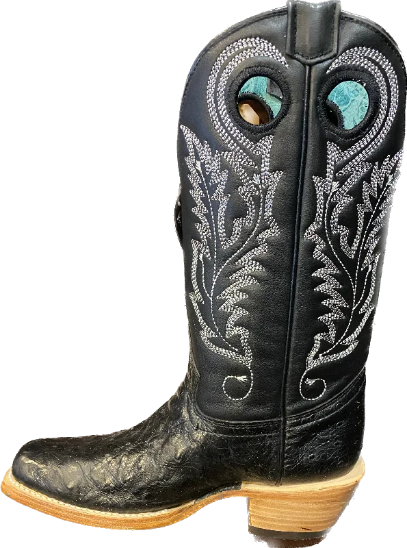 Corral Ladies Black/Silver Ostrich Cutter Toe Boot - A4560 Desert Boot Utility Style  