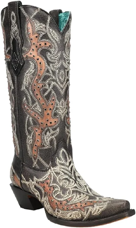 Corral Ladies Copper Embroidery & Crystals C4040 Patchwork Shoe Aesthetic  