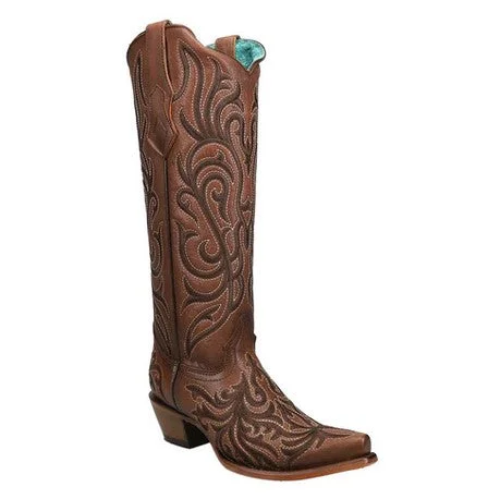 Corral Ladies Embroidered Snip Toe Cowbot Boots-Z5298 Zip - Up Boot Style  