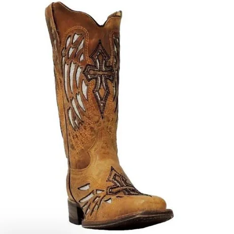 Cowtown Ladies Tan Sequence Wing and Cross Boot F402 Minimalist Sneaker Style  