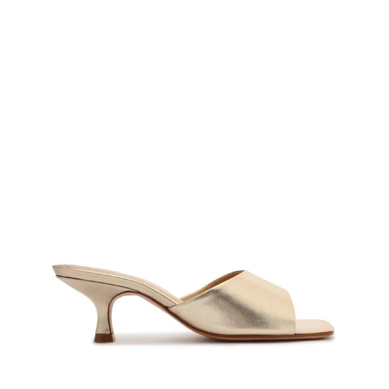 Dethalia Metallic Leather Sandal Edwardian Shoe Look  