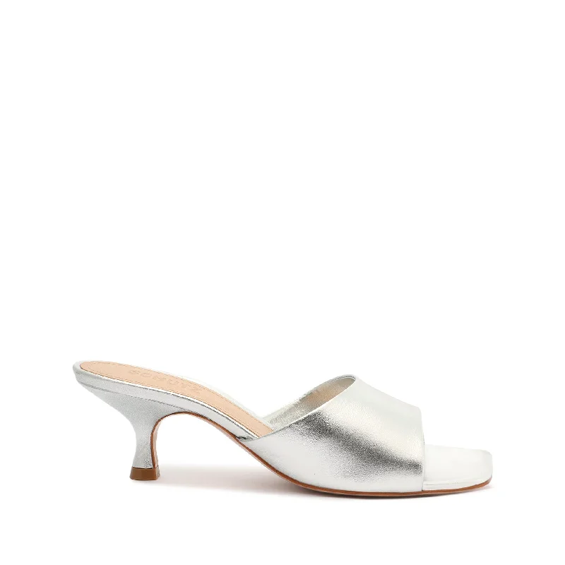 Dethalia Metallic Leather Sandal Casual Loafer Style          