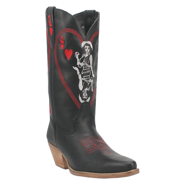 Dingo Ladies Queen of Hearts Leather Boots-DI174 Cowboy Boot Western Style  