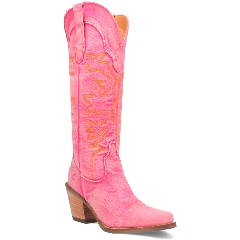 Dingo Ladies Texas Tornado Denim Pink Boot-DI943 Sustainable Shoe Design  