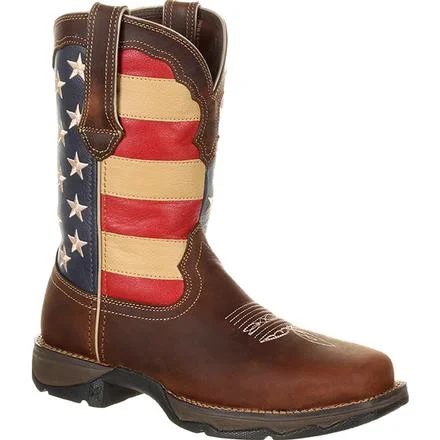 Durango Ladies Steel Toe Patriotic Flag Work Boots DRD0234 Victorian - Era Boot Style  