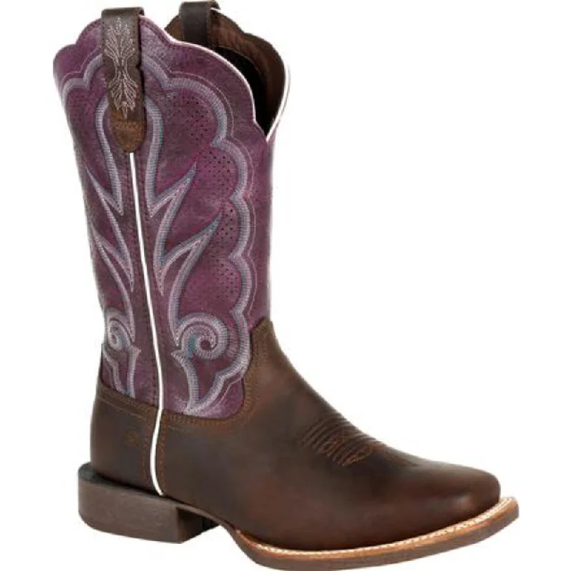 Durango Ladies Pro Ventilated Plum Western Boots DRD0377 Ivy League Loafer Look 